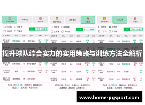 提升球队综合实力的实用策略与训练方法全解析